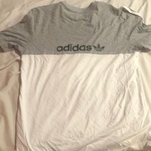 Grey and white adidas shirt men’s medium